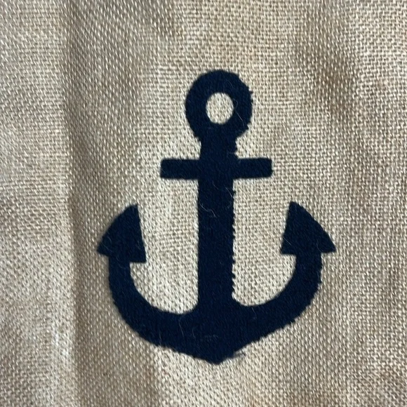 Linen Cotton Beachy Bohemian Anchor Rope Handle Large Beach Bag Market Tote - Picture 4 of 10